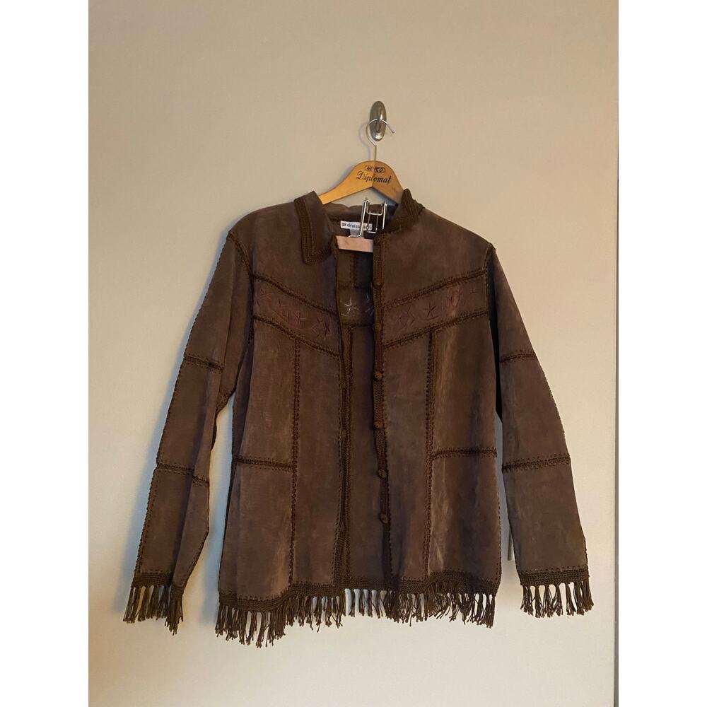 EUC Vintage Lightweight Leather Patchwork Jacket … - image 1